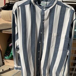 Van Heusen. Authentic Sports   Wear Striped Shirt - Blue and White